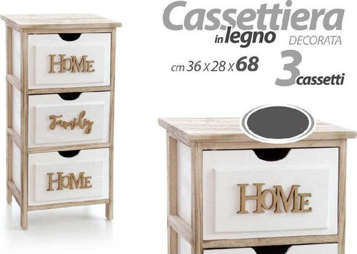 Cassettiera 3 Cassetti Home Bianca In Legno Comodino Moderno 68x36x28 Cm 805684 Casa e cucina/Arredamento/Camera da letto/Comò e cassettiere Trade Shop italia - Napoli, Commerciovirtuoso.it
