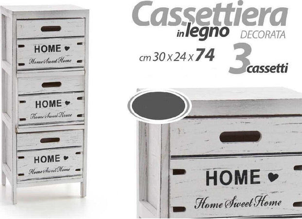 Cassettiera 3 Cassetti Salvaspazio Cucina Bagno Ingresso Slim 74x30x24cm 787997 Casa e cucina/Organizzazione interni/Porta oggetti cassetti e scaffali/Cassettiere Trade Shop italia - Napoli, Commerciovirtuoso.it