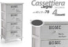 Cassettiera-4-Cassetti-78x40x31cm-Comodino-Home-Bianco-Legno-Shabby-Multiuso
