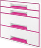 Cassettiera 4 cassetti bianco-rosa leitz cube Casa e cucina/Arredamento/Studio/Mobiletti e credenze/Cassetti Eurocartuccia - Pavullo, Commerciovirtuoso.it