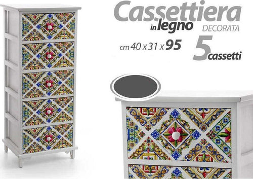 Cassettiera 5 Cassetti Comodino Legno Design Bianco Mediterraneo 40x31x95cm 829383 Casa e cucina/Organizzazione interni/Porta oggetti cassetti e scaffali/Cassettiere Trade Shop italia - Napoli, Commerciovirtuoso.it