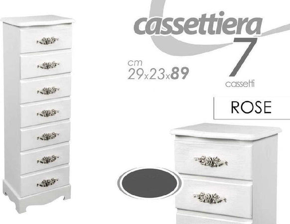 Cassettiera 7 Cassetti Settimino Slim Salvaspazio Shabby Rose 89x29x23cm 574306 Casa e cucina/Organizzazione interni/Porta oggetti cassetti e scaffali/Cassettiere Trade Shop italia - Napoli, Commerciovirtuoso.it
