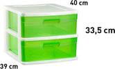 Cassettiera A 2 Cassetti Piani Per Bricolage E Uso Domestico Colore Verde Pvc Casa e cucina/Organizzazione interni/Porta oggetti cassetti e scaffali/Cassettiere Trade Shop italia - Napoli, Commerciovirtuoso.it