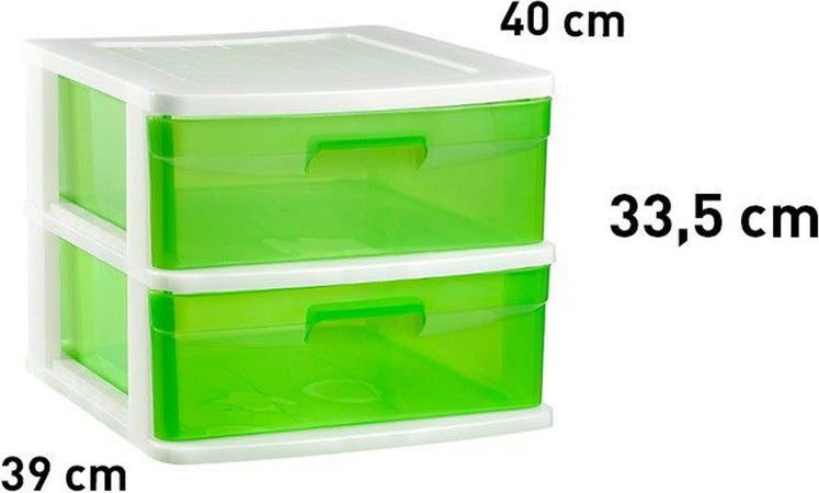 Cassettiera A 2 Cassetti Piani Per Bricolage E Uso Domestico Colore Verde Pvc Casa e cucina/Organizzazione interni/Porta oggetti cassetti e scaffali/Cassettiere Trade Shop italia - Napoli, Commerciovirtuoso.it