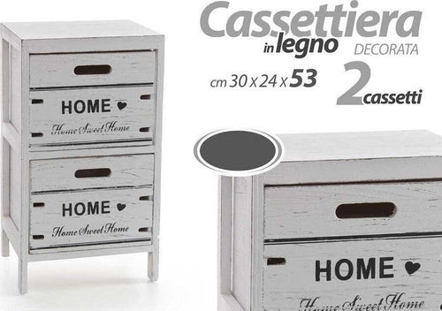 Cassettiera Comodino Home 2 Cassetti Legno Bianco Anticato 53x30x24cm Shabby 787980 Casa e cucina/Arredamento/Camera da letto/Comò e cassettiere Trade Shop italia - Napoli, Commerciovirtuoso.it