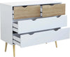 Cassettiera con 4 cassetti, mobile Terence guide in metallo h 82 cm Casa e cucina/Organizzazione interni/Porta oggetti cassetti e scaffali/Cassettiere Decor Space - Altamura, Commerciovirtuoso.it