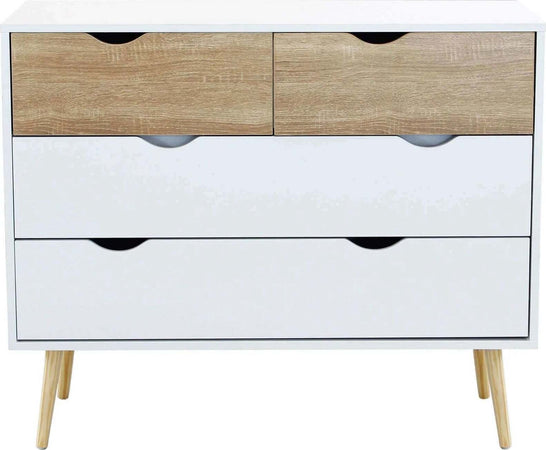 Cassettiera con 4 cassetti, mobile Terence guide in metallo h 82 cm Casa e cucina/Organizzazione interni/Porta oggetti cassetti e scaffali/Cassettiere Decor Space - Altamura, Commerciovirtuoso.it
