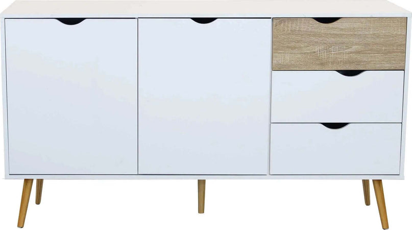 Cassettiera con 5 cassetti, mobile basso Bradley guide in metallo h 82 cm Casa e cucina/Organizzazione interni/Porta oggetti cassetti e scaffali/Cassettiere Decor Space - Altamura, Commerciovirtuoso.it