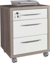 Cassettiera Da Ufficio 3 Cassetti Per Scrivania Rovere Tartufo E Bianco Con Chiave E Ruote Casa e cucina/Arredamento/Studio/Mobiletti e credenze/Cassetti Decor Space - Altamura, Commerciovirtuoso.it