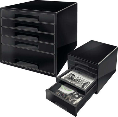Cassettiera Drawer Cabinet Cube 5 - nero - Leitz Casa e cucina/Arredamento/Studio/Mobiletti e credenze/Cassetti Eurocartuccia - Pavullo, Commerciovirtuoso.it