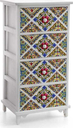 Cassettiera Legno 4 Cassetti Mediterraneo Cucina Bagno Camera 78x40x31cm 829376 Casa e cucina/Organizzazione interni/Porta oggetti cassetti e scaffali/Cassettiere Trade Shop italia - Napoli, Commerciovirtuoso.it