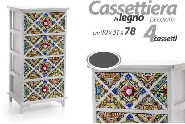 Cassettiera-Legno-4-Cassetti-Mediterraneo-Cucina-Bagno-Camera-78x40x31cm-829376