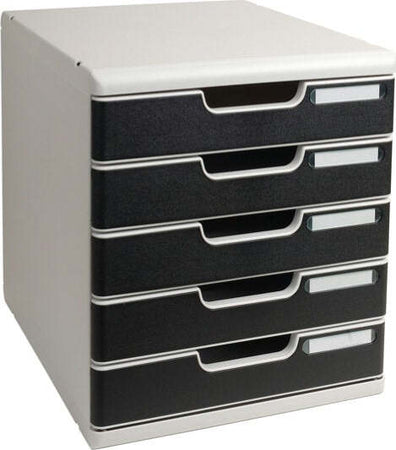 Cassettiera Modulo A4 - 28 8 x 32 x 35 cm - 5 cassetti - grigio-nero - Exacompta Casa e cucina/Arredamento/Studio/Mobiletti e credenze/Cassetti Eurocartuccia - Pavullo, Commerciovirtuoso.it