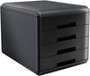 Cassettiera Mydesk - 29 5x38 5x28 2 cm - 4 cassetti da 4 5 cm - grigio-nero - Arda Casa e cucina/Arredamento/Studio/Mobiletti e credenze/Cassetti Eurocartuccia - Pavullo, Commerciovirtuoso.it