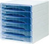 Cassettiera Olivia - 31x40x32 5 cm - 6 cassetti da 3 cm - grigio-azzurro trasparente - Arda Casa e cucina/Arredamento/Studio/Mobiletti e credenze/Cassetti Eurocartuccia - Pavullo, Commerciovirtuoso.it