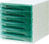 Cassettiera Olivia - 31x40x32 5 cm - 6 cassetti da 3 cm - grigio-verde trasparente - Arda Casa e cucina/Arredamento/Studio/Mobiletti e credenze/Cassetti Eurocartuccia - Pavullo, Commerciovirtuoso.it