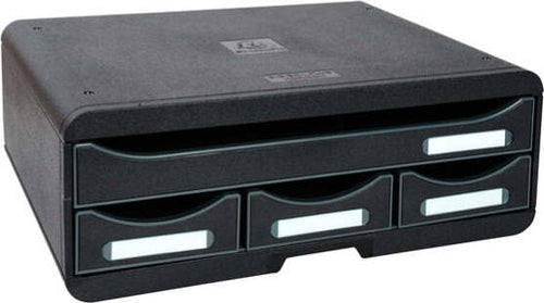 Cassettiera Toolbox - 27x35 5x13 5 cm - 4 cassetti - nero - Exacompta Casa e cucina/Arredamento/Studio/Mobiletti e credenze/Cassetti Eurocartuccia - Pavullo, Commerciovirtuoso.it