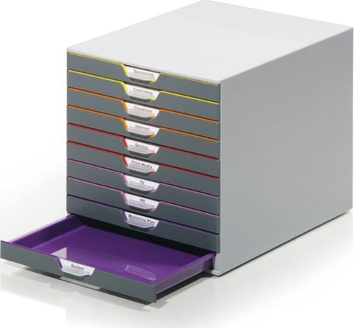 Cassettiera Varicolor - 28x35 6x29 2 cm - 10 cassetti - Durable Casa e cucina/Arredamento/Studio/Mobiletti e credenze/Cassetti Eurocartuccia - Pavullo, Commerciovirtuoso.it