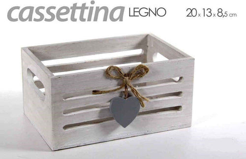 Cassettina Porta Oggetti In Legno Con Manici Decoro Cuore 20x13x8,5 Cm 738258 Casa e cucina/Organizzazione interni/Contenitori ceste e cestini/Cestini portaoggetti/Cestini da scaffale Trade Shop italia - Napoli, Commerciovirtuoso.it