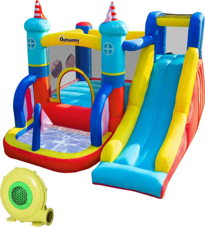 Castello-Gonfiabile-4-in-1-Bimbi-3-8-Anni,-Scivolo-e-Piscina,-265x260x200cm-GB9342-054V90GB9