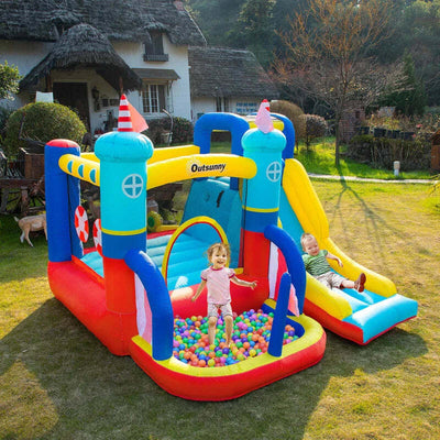 Castello-Gonfiabile-4-in-1-Bimbi-3-8-Anni,-Scivolo-e-Piscina,-265x260x200cm-GB9342-054V90GB9