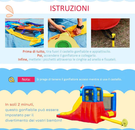 Castello-Gonfiabile-4-in-1-Bimbi-3-8-Anni,-Scivolo-e-Piscina,-265x260x200cm-GB9342-054V90GB9
