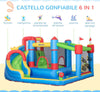 Castello-Gonfiabile-per-Bambini-con-Scivolo,-Trampolino-e-Piscina,-390x300x197cm-PQ1342-040V90PQ1