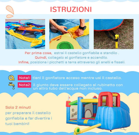 Castello-Gonfiabile-per-Bambini-con-Scivolo,-Trampolino-e-Piscina,-390x300x197cm-PQ1342-040V90PQ1