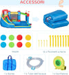 Castello-Gonfiabile-per-Bambini-con-Scivolo,-Trampolino-e-Piscina,-390x300x197cm-PQ1342-040V90PQ1