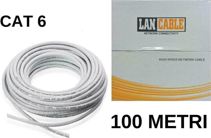 CAT 6 Matassa 100mt Cavo di Rete LAN UTP Ethernet Bobina Internet CCTV ADSL Elettronica/Informatica/Accessori/Cavi e accessori/Cavi/Cavi Ethernet Zencoccostore - Formia, Commerciovirtuoso.it