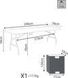 CATE---tavolo-catering-in-metallo-e-abs-240x76-Bianco-Milani-Home