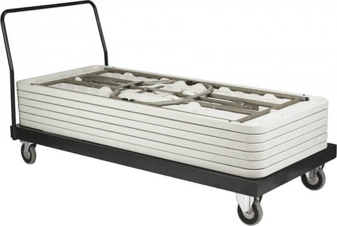 CATE - tavolo catering pieghevole salvaspazio in metallo e abs 180x75 Bianco