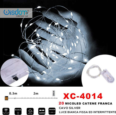 Catena 20microled A Batteria Cavo Silver Luce Bianca Fissa+intermittente Xc-4014 Illuminazione/Illuminazione per esterni/Catene luminose Trade Shop italia - Napoli, Commerciovirtuoso.it