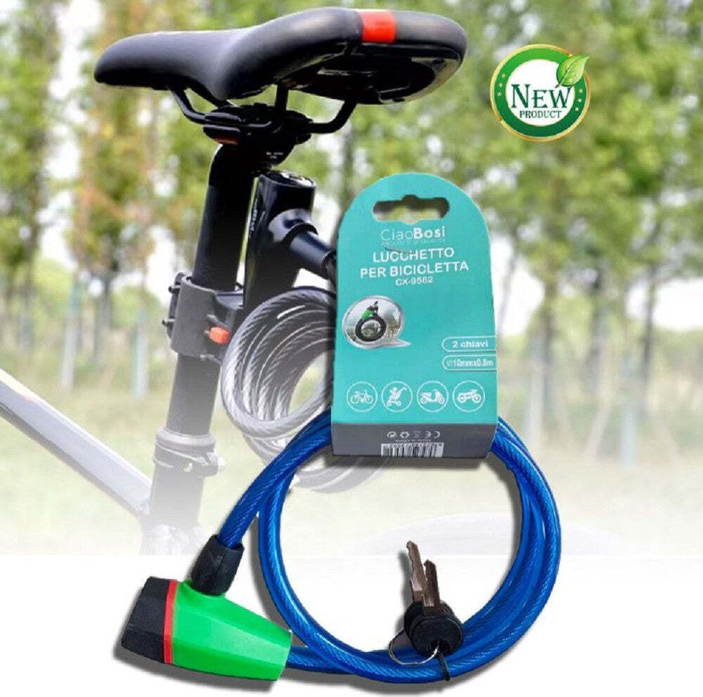 Lucchetto Per Bici Con Cavo - Acciaio Manganese, 60cm, Antifurto - Foto 6