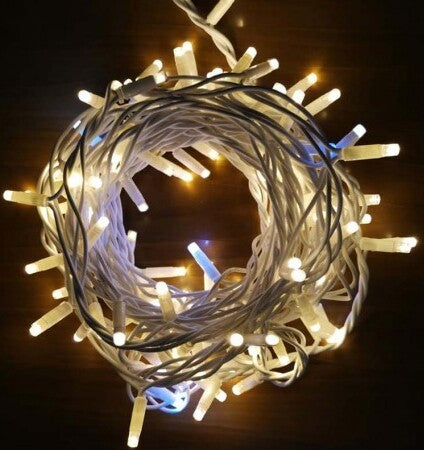 Catena-bianca-luminosa-bianca-calda-10-metri-100-led-con-10-FLASH-BLU-luci-di-Natale-da-esterno-ip44