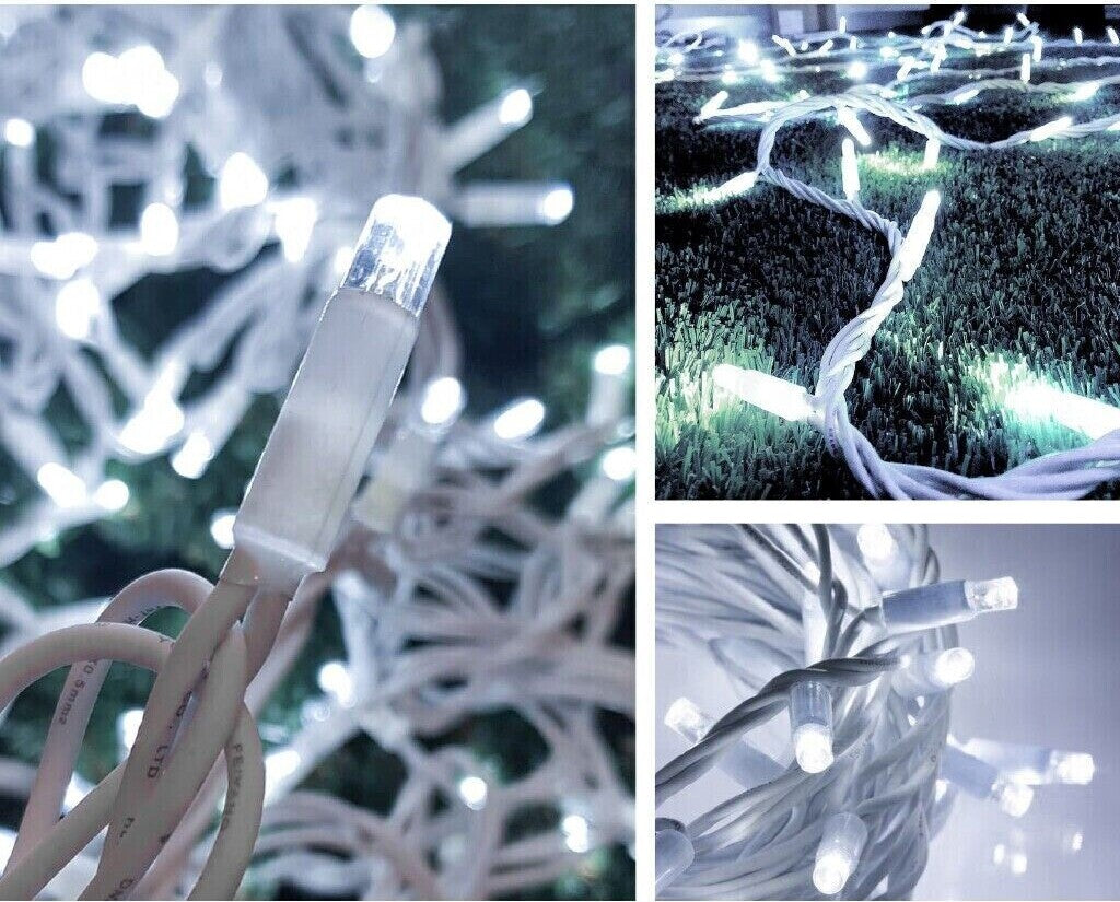 Catena Luminosa 100 LED Luci Natale da Interno Decorazioni Luce Bianco Caldo 10 Metri 8 Giochi di Luce IP20 | Leroy Merlin