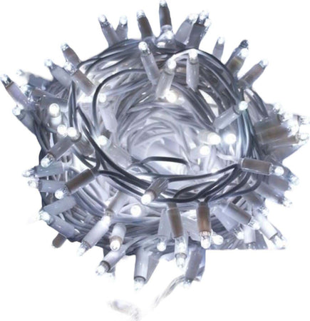 Catena-bianca-luminosa-prolungabile-blu-10MT-100-led-con-10-FLASH-ghiaccio-luci-di-Natale-da-esterno-LUCE-FREDDA-CALDA-BLU