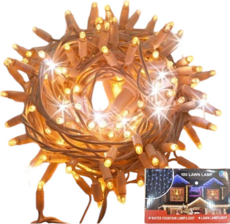Catena-bianca-luminosa-prolungabile-blu-10MT-100-led-con-10-FLASH-ghiaccio-luci-di-Natale-da-esterno-LUCE-FREDDA-CALDA-BLU