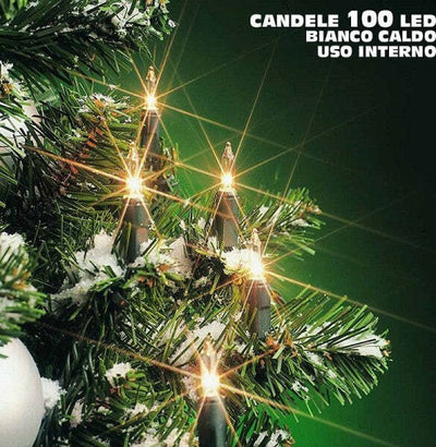 Catena-Candele-Natalizie-100-Led-Bianco-Caldo-942cm-Uso-Interno-Decoro-Natale