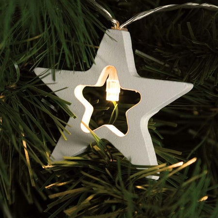 Catena con 10 led e soggetti in legno bianco per decorazioni natalizie Casa e cucina/Decorazioni per interni/Addobbi e decorazioni per ricorrenze/Decorazioni natalizie/Luci natalizie/Catene luminose per esterni MagiediNatale.it - Altamura, Commerciovirtuoso.it