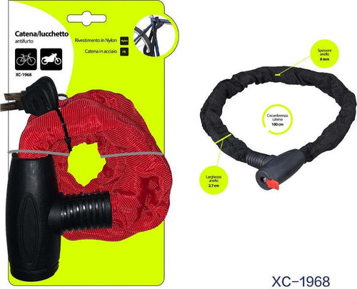 Catena Lucchetto Antifurto In Acciaio Con Rivestimento In Nylon Moto Bici Xc-1968 Auto e Moto > Sport e Tempo Libero > Ciclismo > Antifurto per Bici > Sport > Moto > Antifurto Moto Trade Shop italia - Napoli, Commerciovirtuoso.it
