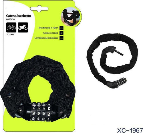 Catena Lucchetto Antifurto In Acciaio Rivestimento In Nylon Combinazione Xc-1967 Sport e Tempo Libero > Ciclismo > Antifurto per Bici > Sport Trade Shop italia - Napoli, Commerciovirtuoso.it