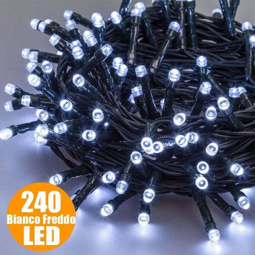 Catena-Luci-A-Led-Luminosa-Natalizia-Metri-240-Led-Bianco-Freddo-Con-Giochi-Luce
