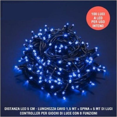 Catena-Luci-A-Led-Natalia-100-Led-Lucciole-Blu-Con-Controller-8-Funzioni-Interno