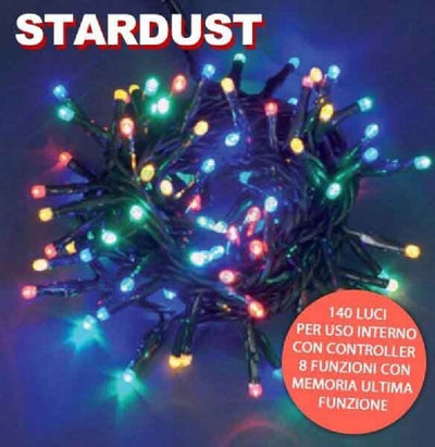 Catena-Luci-Natalizie-140-Lucciole-Multicolor-Con-Controller-8-Funzioni-Stardust