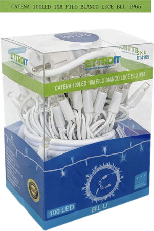 catena luminosa 100 led 10 metri filo bianco luce blu ip65 /ET4105 Casa e cucina/Decorazioni per interni/Addobbi e decorazioni per ricorrenze/Decorazioni natalizie/Luci natalizie/Catene luminose per interni Zencoccostore - Formia, Commerciovirtuoso.it