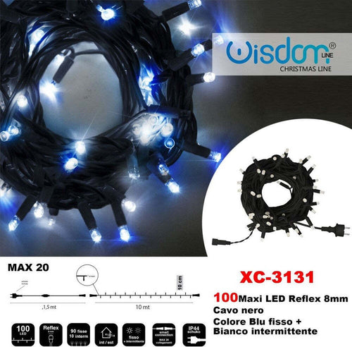 Catena Luminosa 100 Luci Led Lucciole Blu Fisso + Bianco Intermittente Xc-3131 Casa, arredamento e bricolage > Prodotti per Feste > Prodotti Natalizi Trade Shop italia - Napoli, Commerciovirtuoso.it