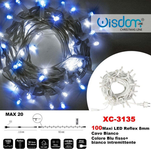 Catena Luminosa 100 Luci Led Lucciole Blu Fisso + Bianco Intermittente Xc-3135 Casa, arredamento e bricolage > Prodotti per Feste > Prodotti Natalizi Trade Shop italia - Napoli, Commerciovirtuoso.it