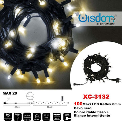 Catena Luminosa 100 Luci Led Lucciole Caldo Fisso + Bianco Intermittente Xc-3132 Casa, arredamento e bricolage > Prodotti per Feste > Prodotti Natalizi Trade Shop italia - Napoli, Commerciovirtuoso.it