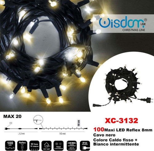 Catena Luminosa 100 Luci Led Lucciole Caldo Fisso + Bianco Intermittente Xc-3132 Casa, arredamento e bricolage > Prodotti per Feste > Prodotti Natalizi Trade Shop italia - Napoli, Commerciovirtuoso.it